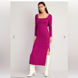 Old Navy | Dresses | Fitted Ribknit Squareneck Midi Dress For Women |  Poshmark